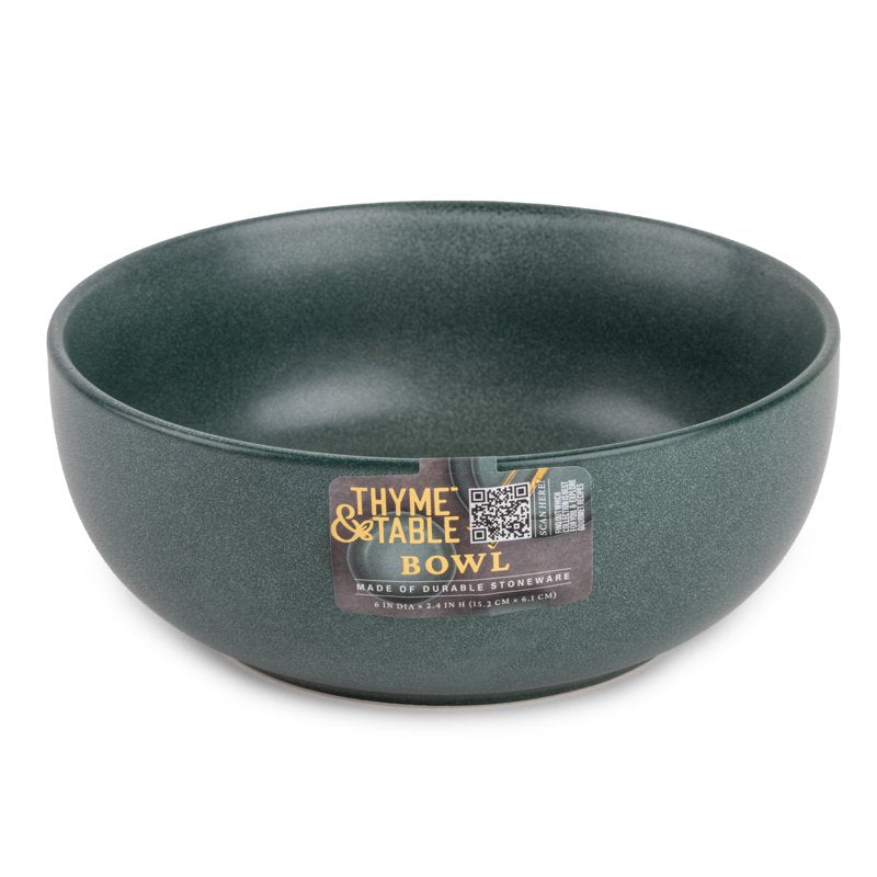 Caspian Ceramic Bowls - 2 Pack, Green Matte Finish
