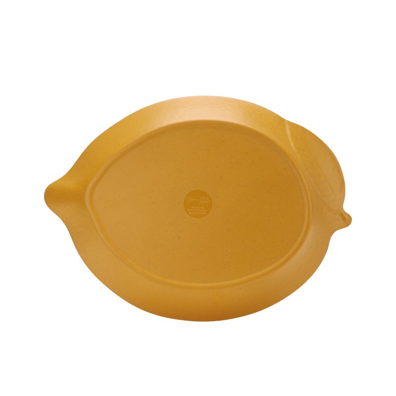Bamboo Melamine Figural Lemon Serve Platter - Green Leaf