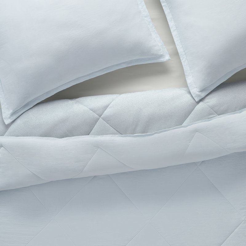 Cooling Bed Set with Reversible Comforter and Sheets - King Sky Blue