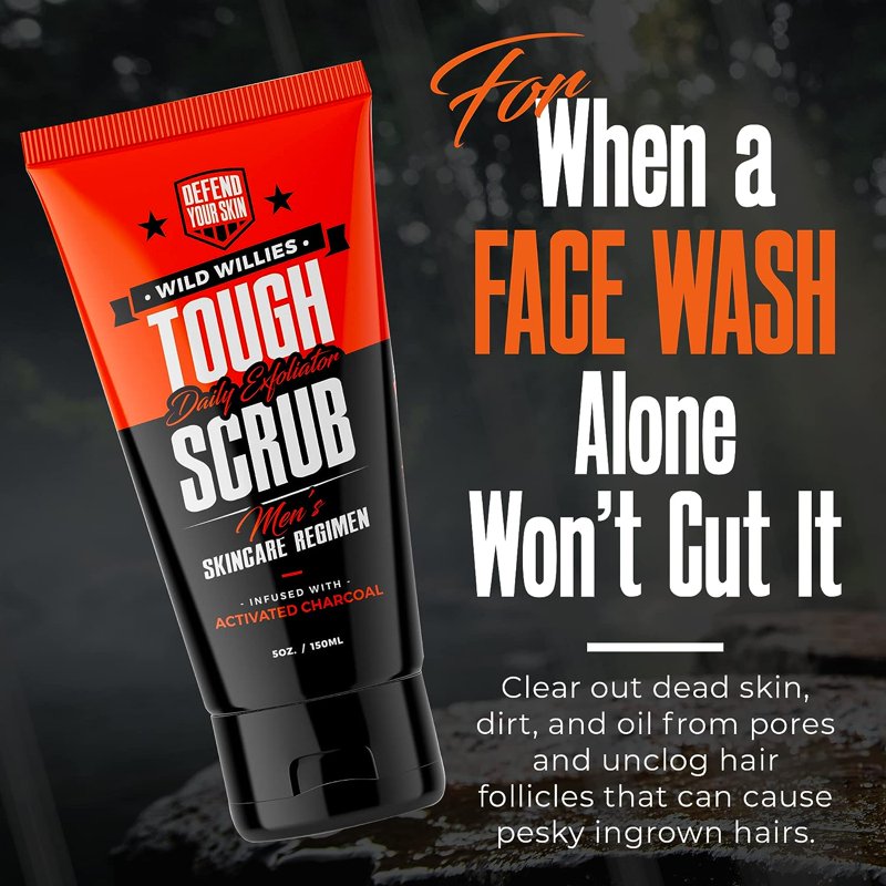 Tough Scrub Face Exfoliator for Men with Oily Skin - 5 oz