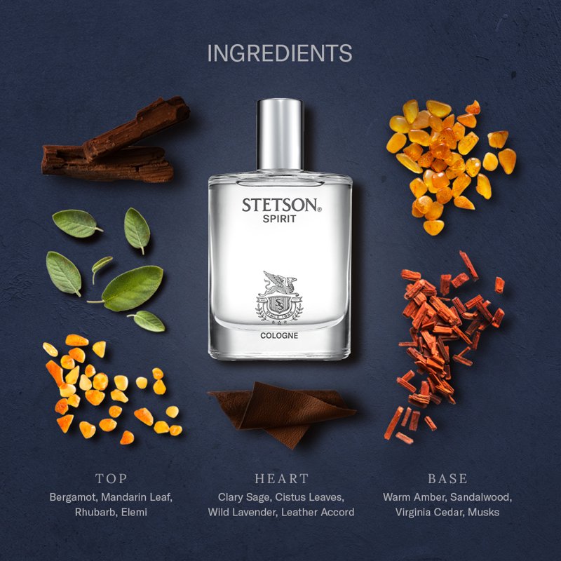 Stetson Spirit Cologne for Men, Bold Fragrance 50ML + 1.5ML Vial