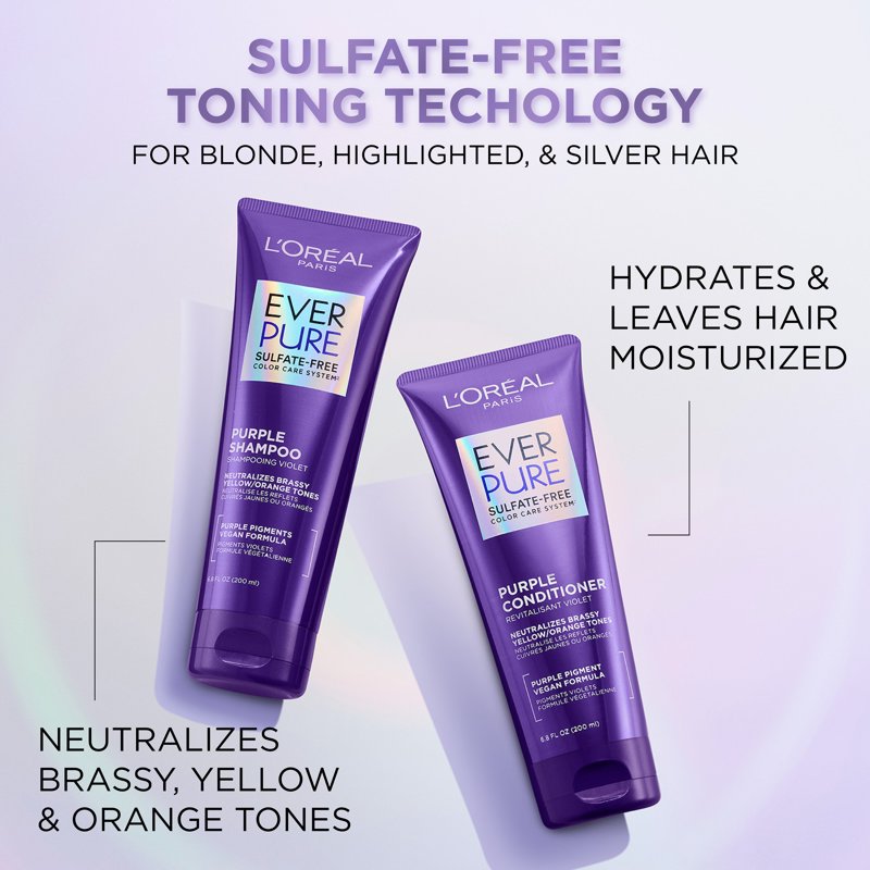 Sulfate Free Purple Conditioner for Toning Blonde Hair - 6.8 oz