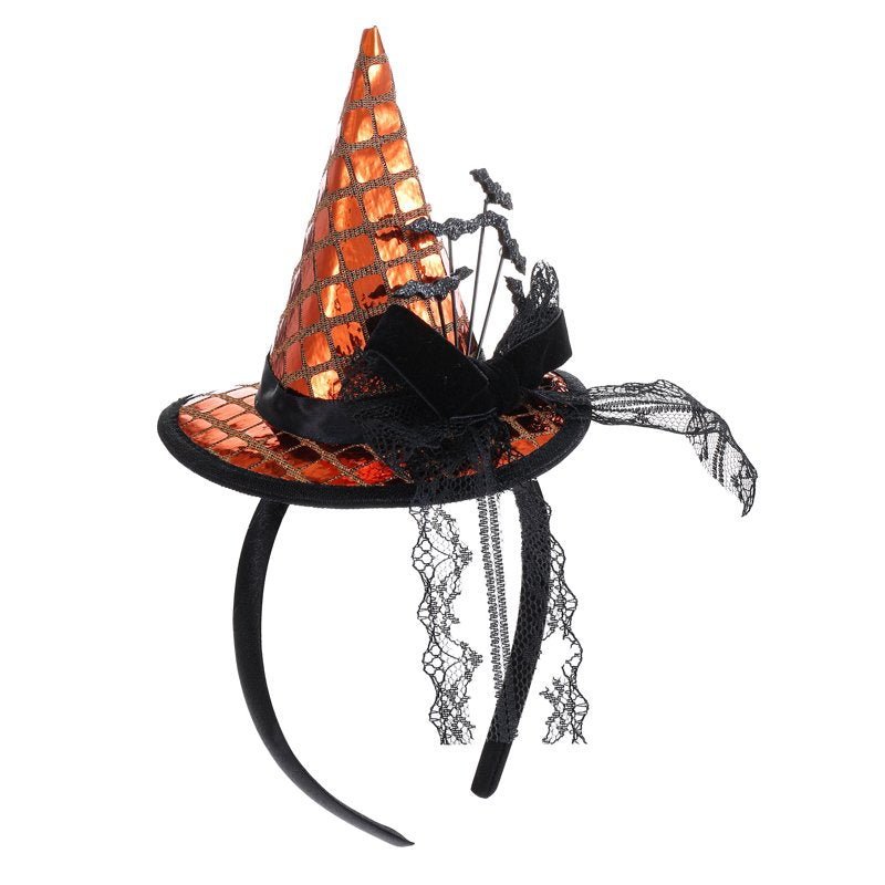 Halloween Embellished Witch Hat Headband for Women - Festive Costume Accessory