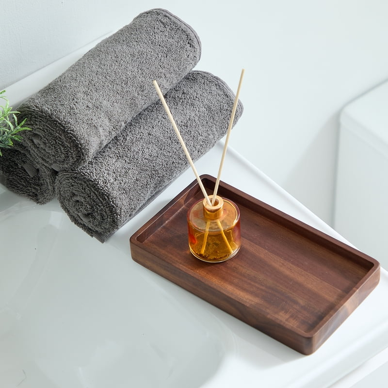 Acacia Wood Tray Organizer - Walnut, Single Tray