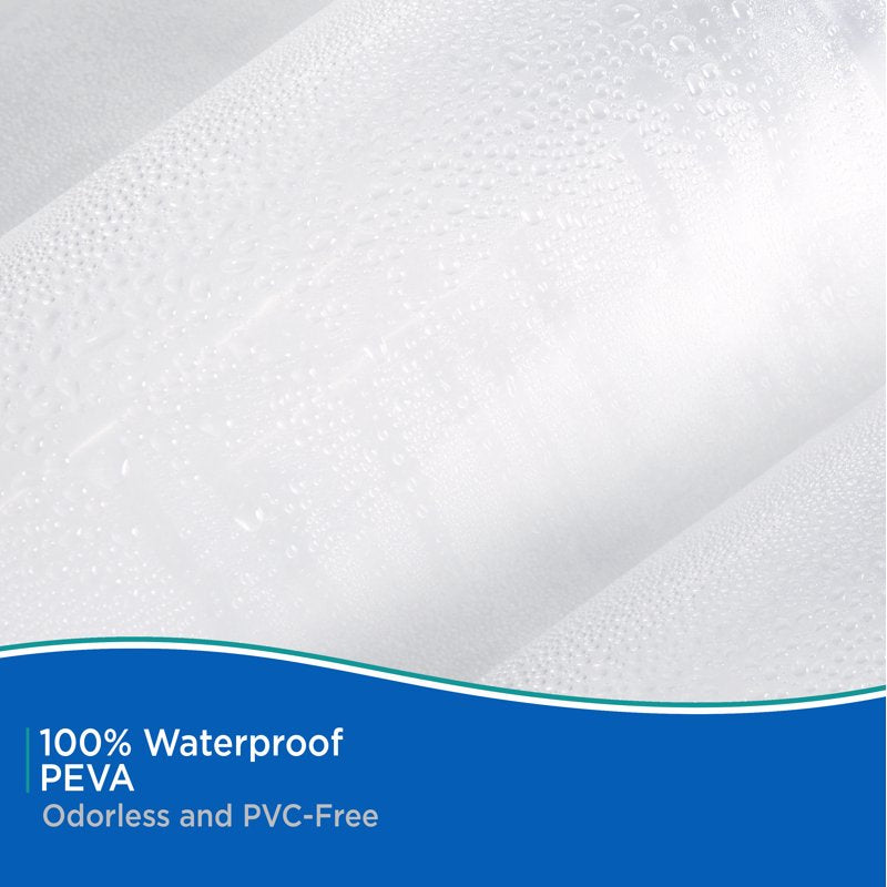 Lightweight PEVA Shower Curtain Liner 70x72 Inches, Clear, Reinforced Holes