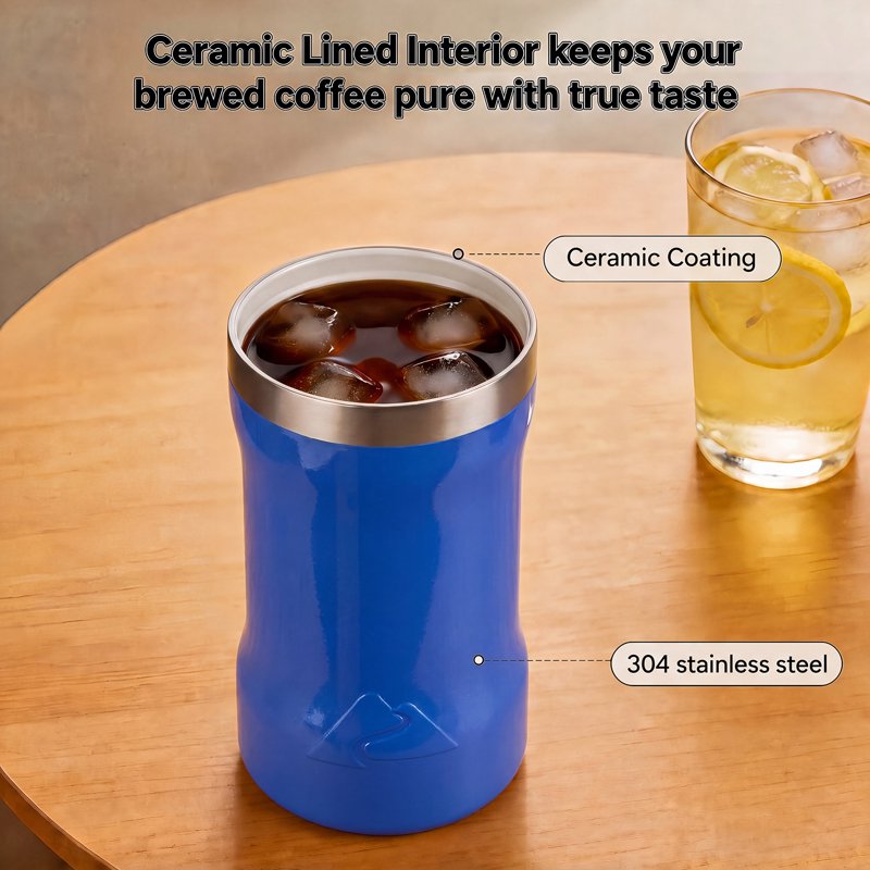 16 oz Stainless Steel Can Tumbler with 2-in-1 Lid - Patriotic Blue