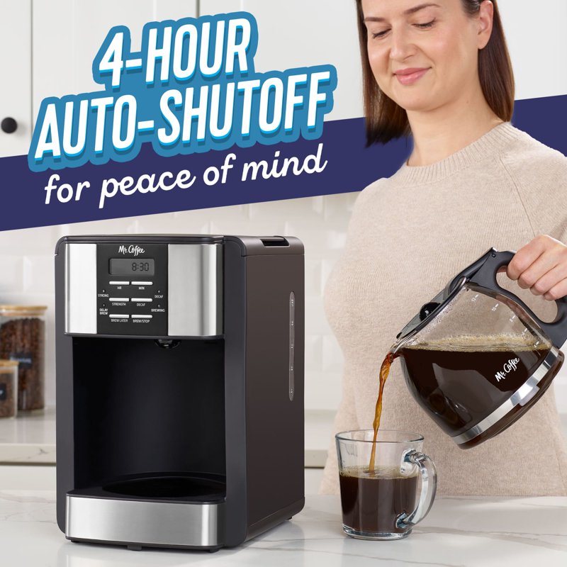 12-Cup Programmable Coffee Maker with 3-Way Brew Selector & Auto-Shutoff