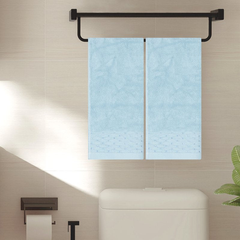 Cotton Embroidery Hand Towels Set - Blue, 1 Piece Bathroom & Kitchen