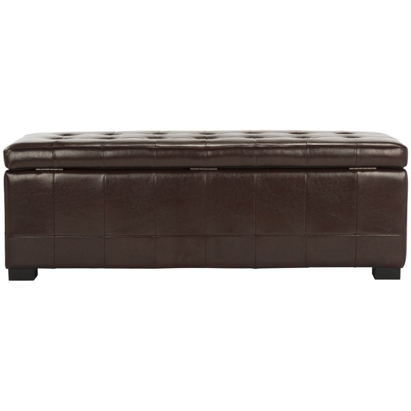 Large Manhattan Rustic Tufted Storage Bench - Cordovan