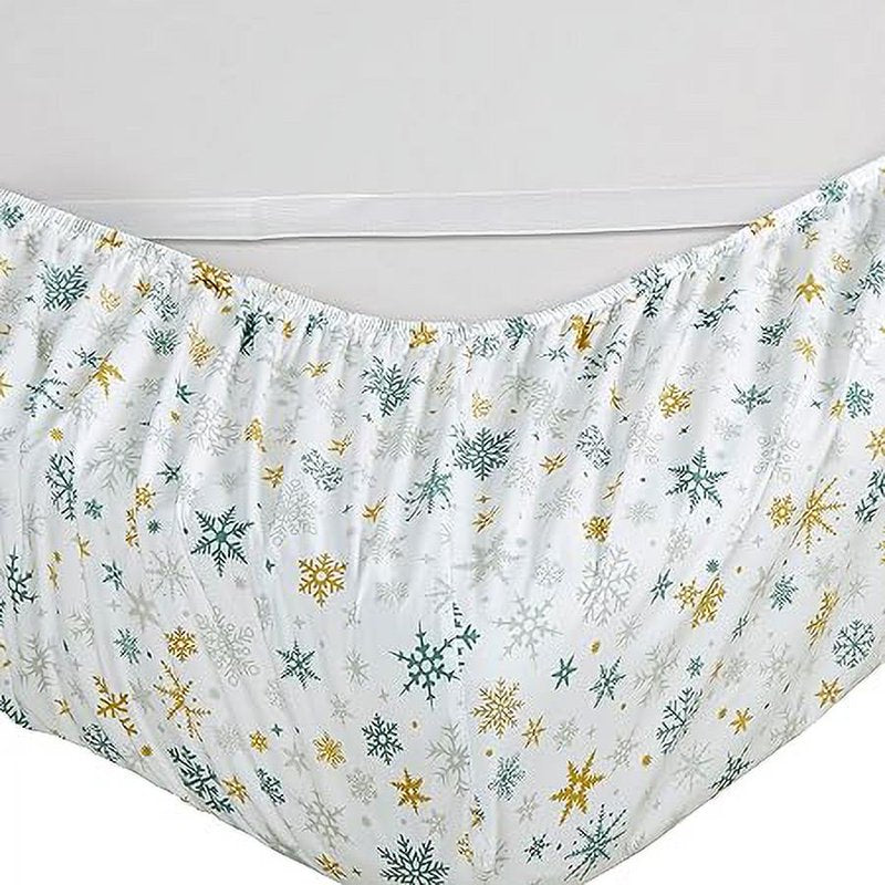 Luxury Holiday Snowflake Bedding Set - Wrinkle & Fade Resistant, Full Size, Gold