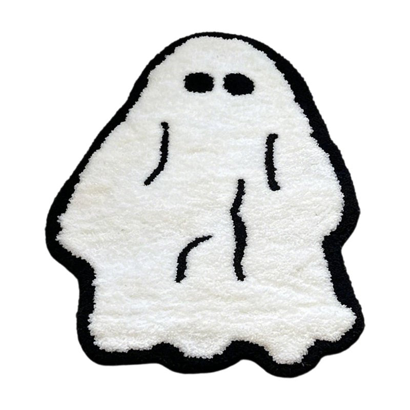 Halloween Ghost Shaped Bath Mat – Soft Fluffy Non-Slip Bathroom Rug with Absorbent Doormat for Entryway & Bedroom