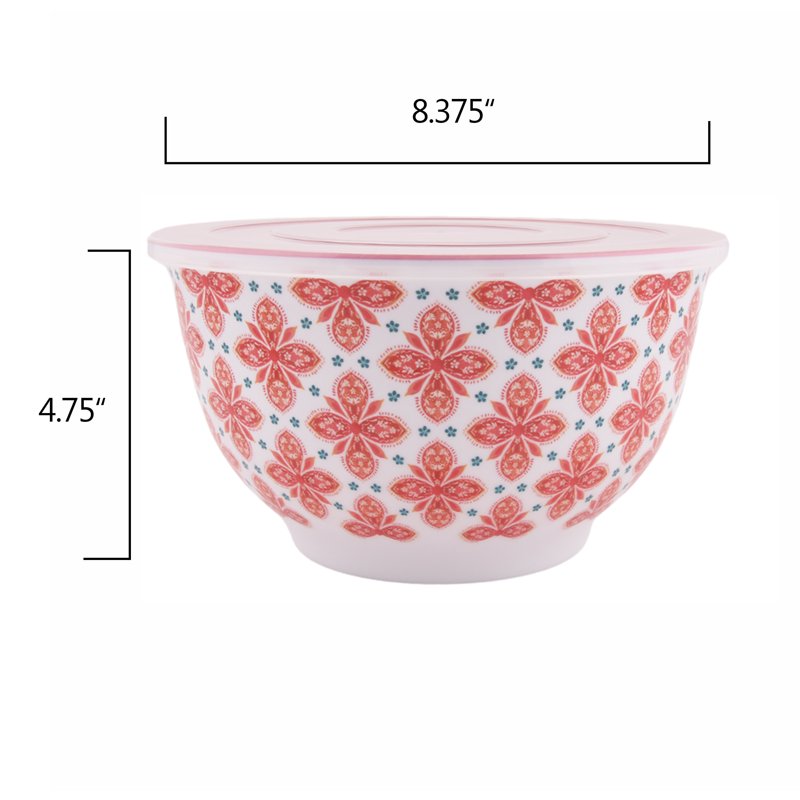 Brilliant Blooms Melamine 10-Piece Mixing Bowl Set with Lids