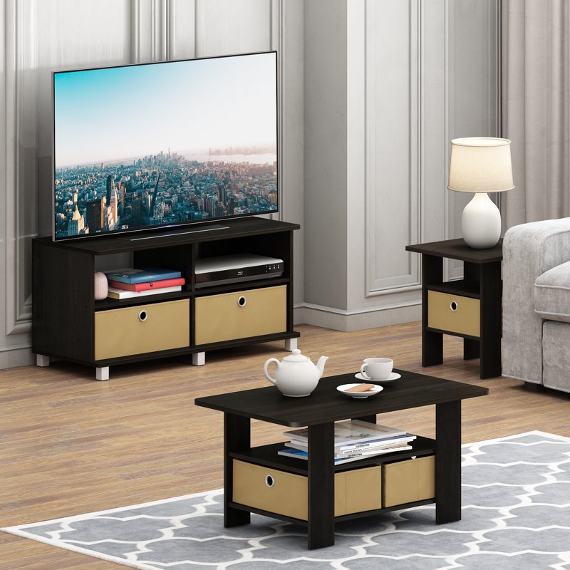 Petite End Table Set of 2 with Pull-Out Basket Storage