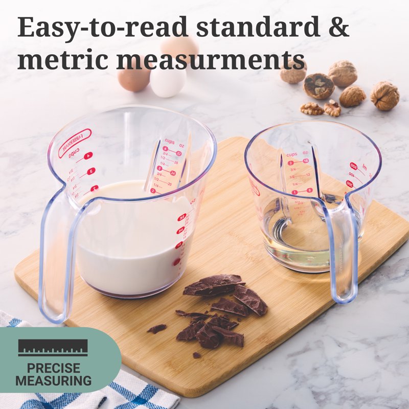 Nesting Measuring Cups Set - 2 Cup & 4 Cup - Clear