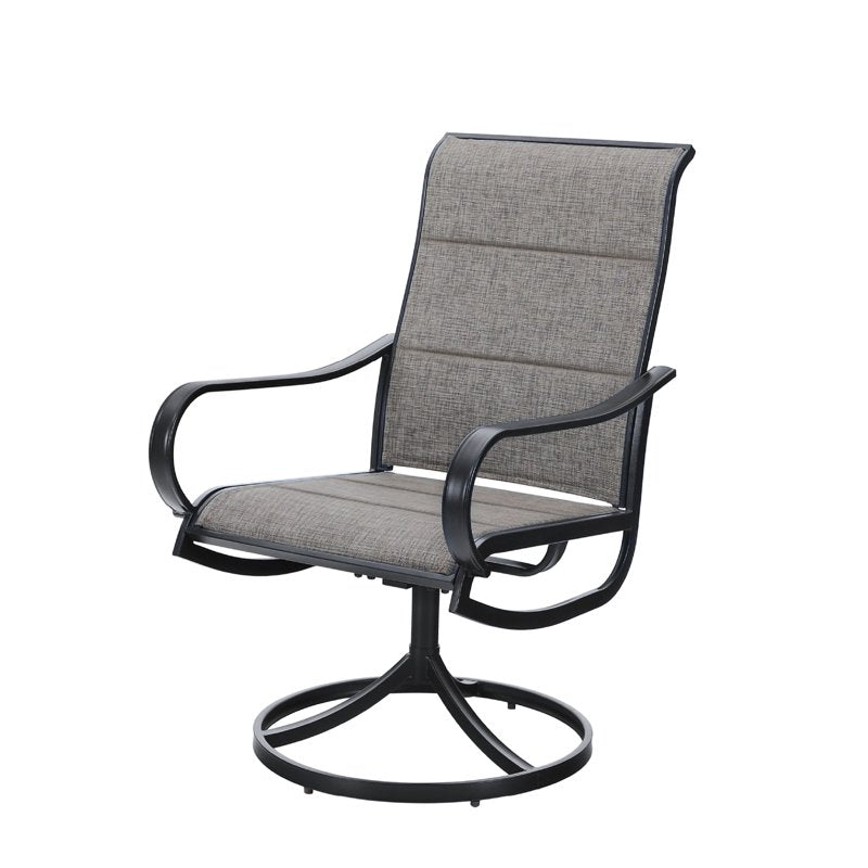 5-Piece Patio Dining Set with Swivel Chairs and Square Table