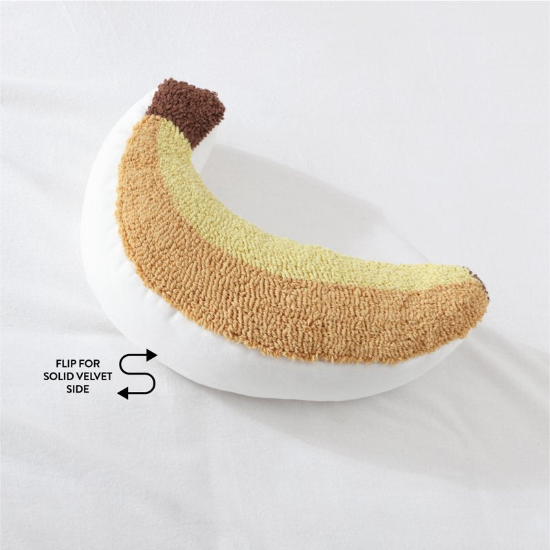 Banana Decorative Pillow - 18 x 6 Yellow Fruit Accent Pillow - Mainstays