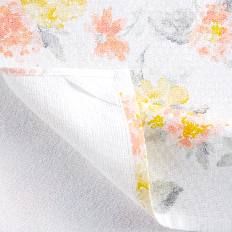 Amber Floral Kitchen Towel Set - Yellow/Coral, 2-Pack