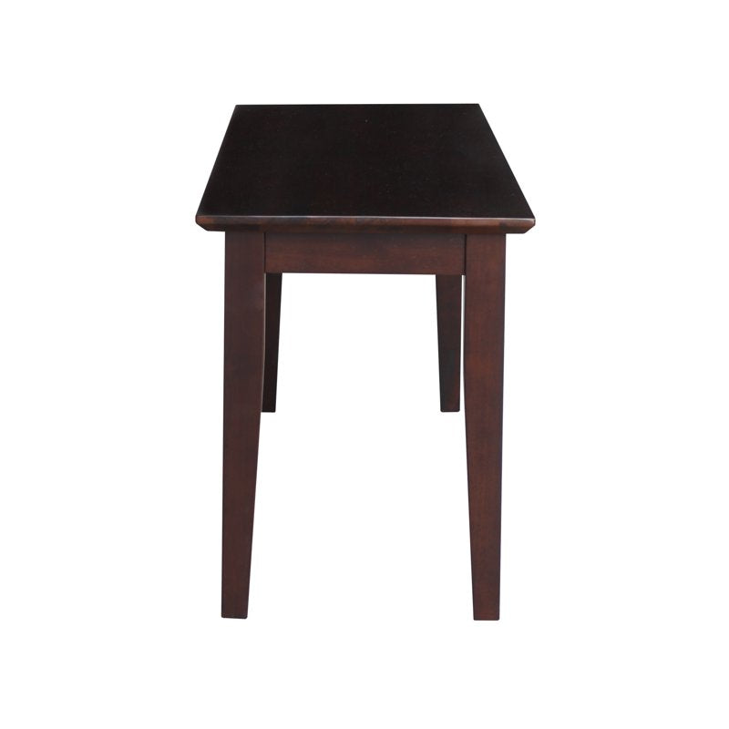 Shaker-Style Bench - Rich Mocha, Solid Parawood Construction