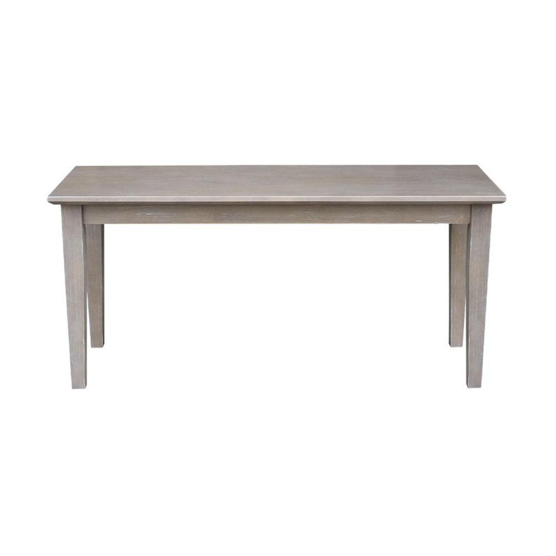 Shaker Style Bench - Washed Gray Taupe - Solid Parawood