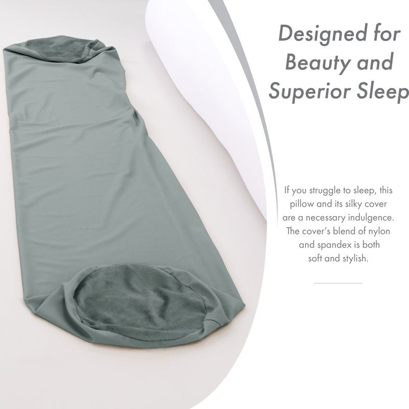 Silky Soft Body Pillow Cover - Anti-Wrinkle, Breathable 48x8 Silver Mist