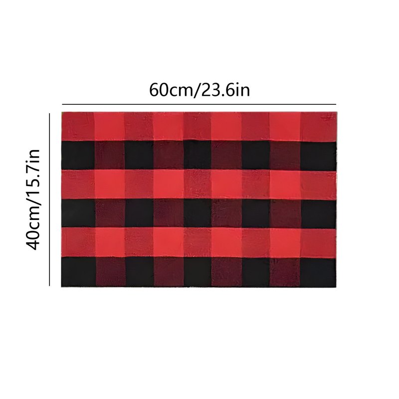 Halloween Checkered Door Mat - Fall Welcome Rug 15.7x24in - Outdoor Entrance Variation 02#A