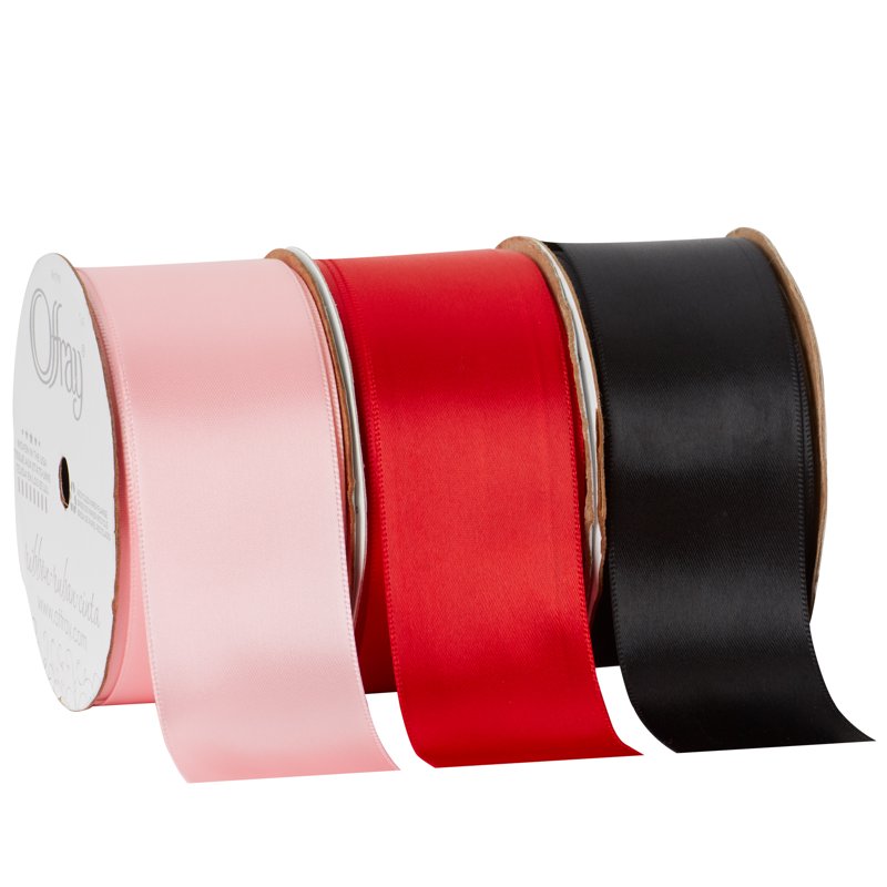 (2 Pack) Light Pink Satin Ribbon - 1.5 Inch Double Face Polyester Craft Trim
