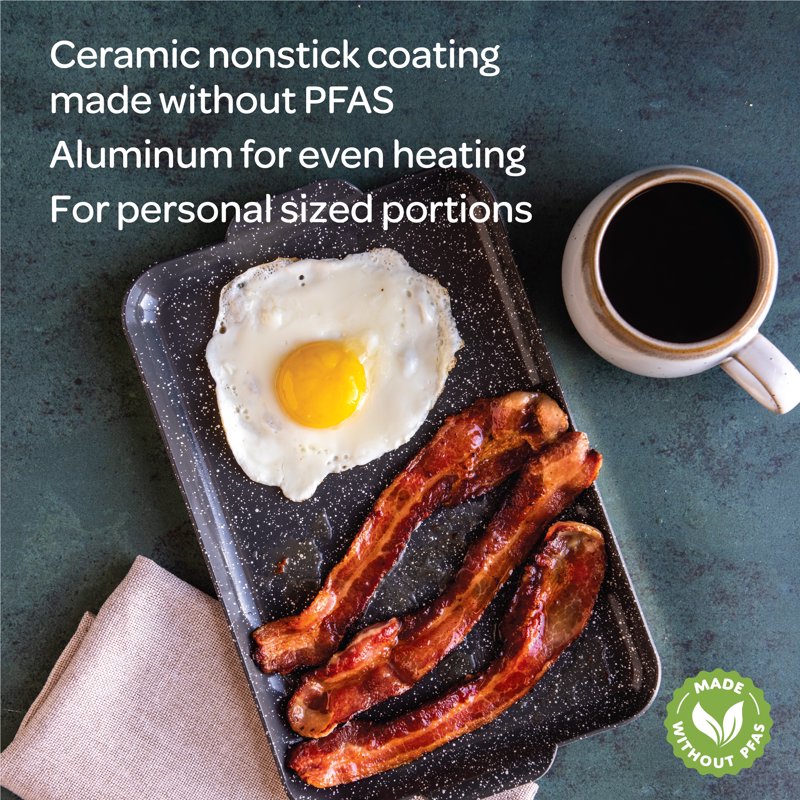 Compact Mini Griddle - Nonstick Aluminum with Dual Handles