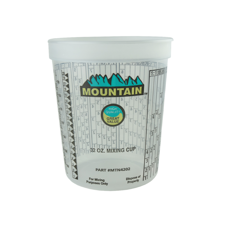 Disposable Quart Mixing Cups - 100 Count, Made in USA