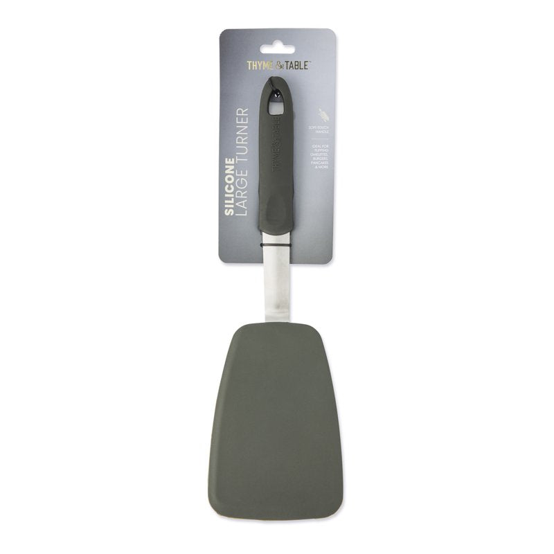 Silicone Large Turner - Heat-Resistant Kitchen Tool - Dark Green