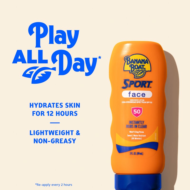 Sport Face Sunscreen Lotion SPF 50 - Travel Size, 3 Fl Oz