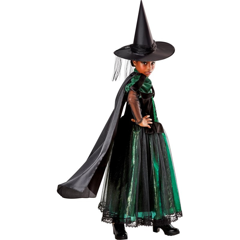 Kids Wicked Witch Costume Deluxe - The Wizard of Oz, Small, Green & Black