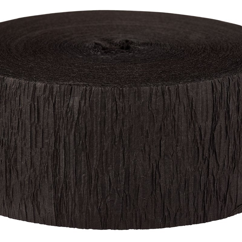 Black Paper Party Streamer 150 Feet for Decorations & Backdrops