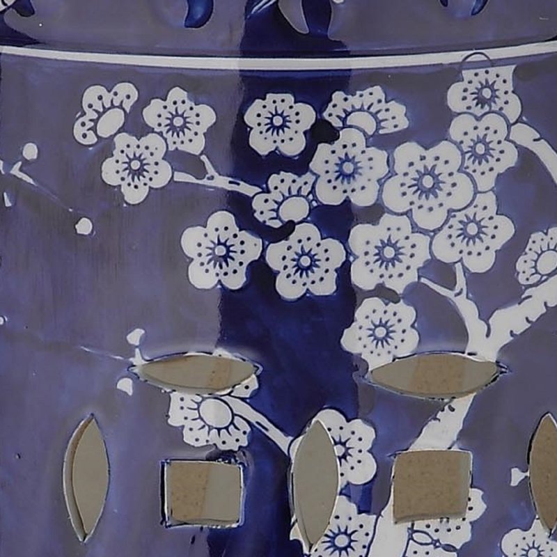 Indoor/Outdoor Garden Patio Stool - Dark Blue Ceramic