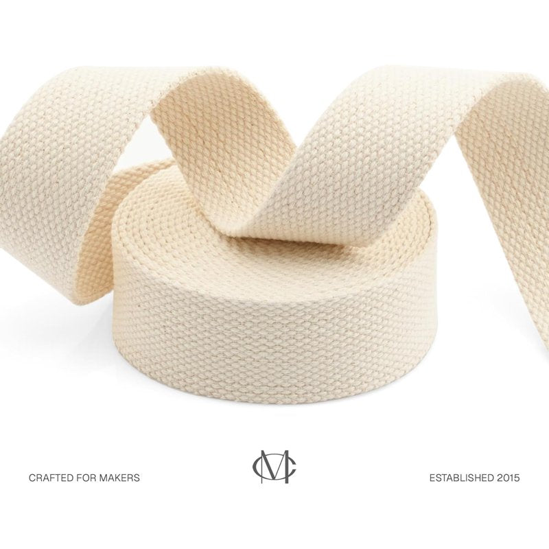 Cotton Webbing Ribbon for Crafts & DIY Projects - 1.5 Inch, 5 Yards - Durable & Strong