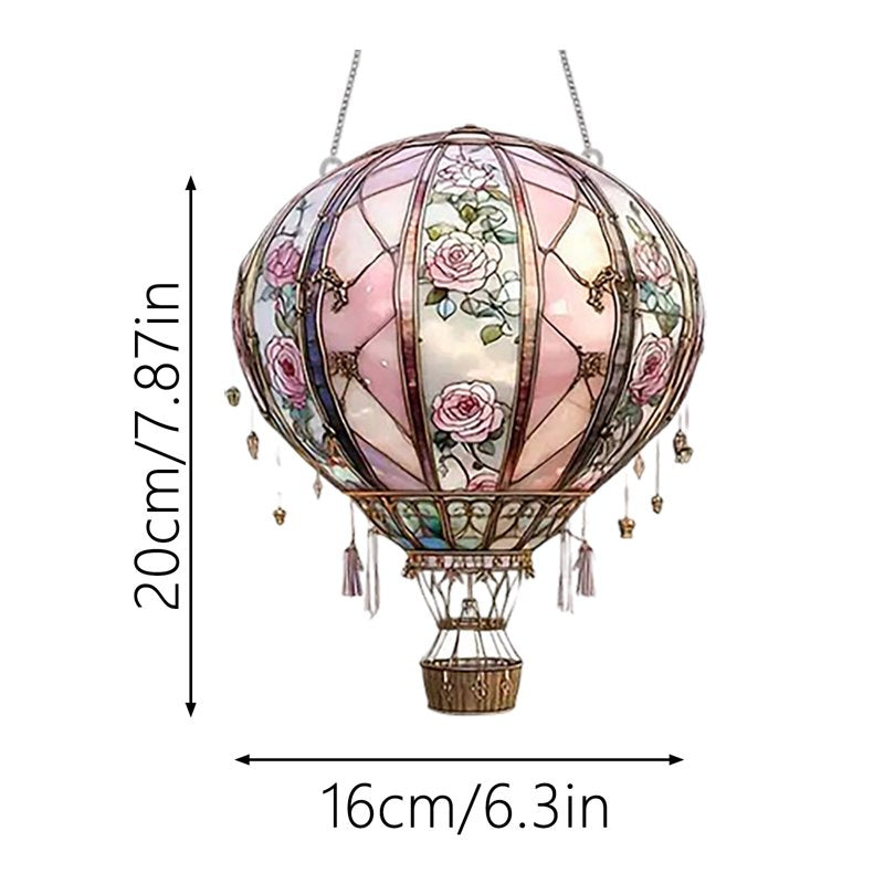 Hot Air Balloon Acrylic Ornament - Window, Garden & Patio Decor - Variation 046