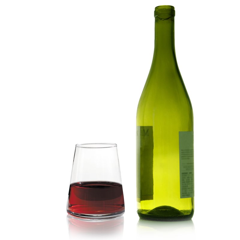 17 oz Clear Flared Stemless Wine Glass Set - 2 Pack