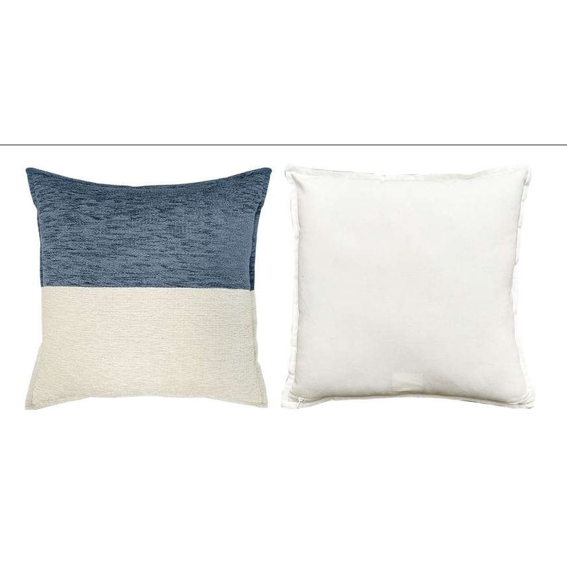 Mainstays Washed Indigo Two-Toned 18x18 Inch Decorative Throw Pillow - Linen Look, Zippered Cover, Indoor Use, 2 Pack