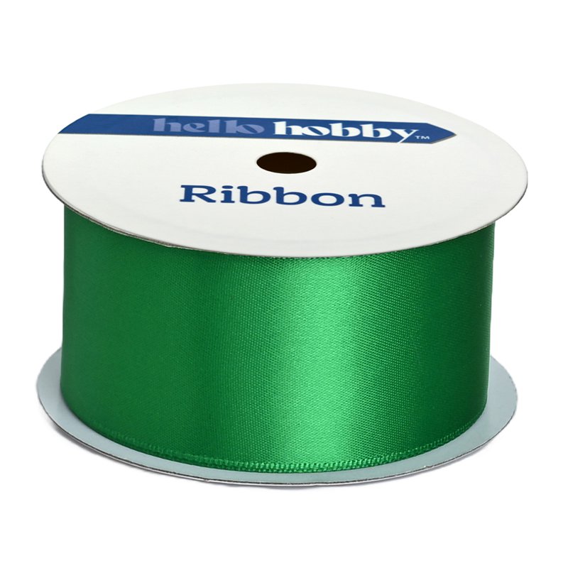 Green Satin Ribbon 1.5 Inch Wide, 7 Yards for Crafting & Gift Wrapping