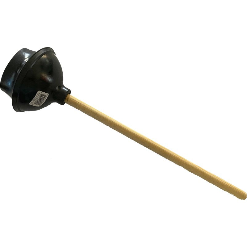 Toilet Plunger with Wooden Handle - Rubber Drain Cleaner for Toilets & Sinks