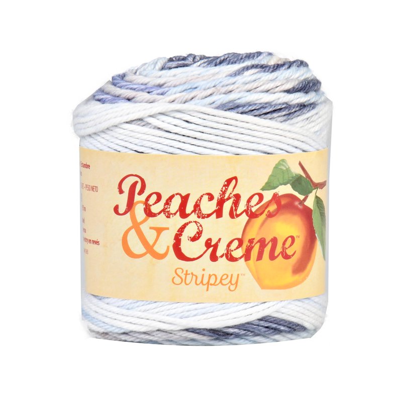 2 Pack Cotton Yarn - Peaches & Creme Stripey Medium Weight Denim 102 Yards
