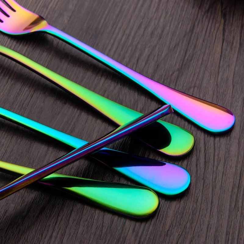 24-Piece Colorful Stainless Steel Flatware Set - Service for 6
