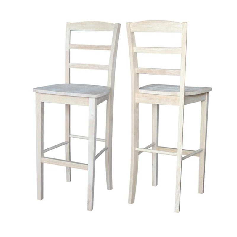 30" Solid Wood Bar Height Stool - Unfinished Parawood