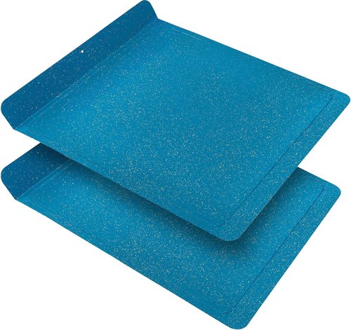 CasaWare Large Flat Baking Cookie Sheet - 12.5 x 14-Inch with Non-Stick Ceramic Coating | Blue Granite