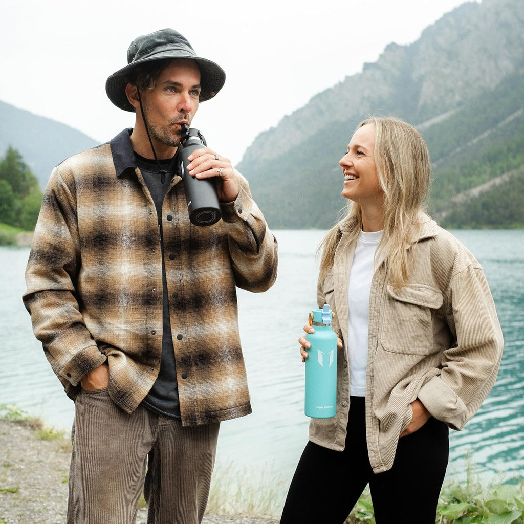 Super Sparrow Insulated Water Bottle - BPA Free, Leak Proof | Ergonomic FlipFlow Flask in 17 Oz, 25 Oz, 34 Oz