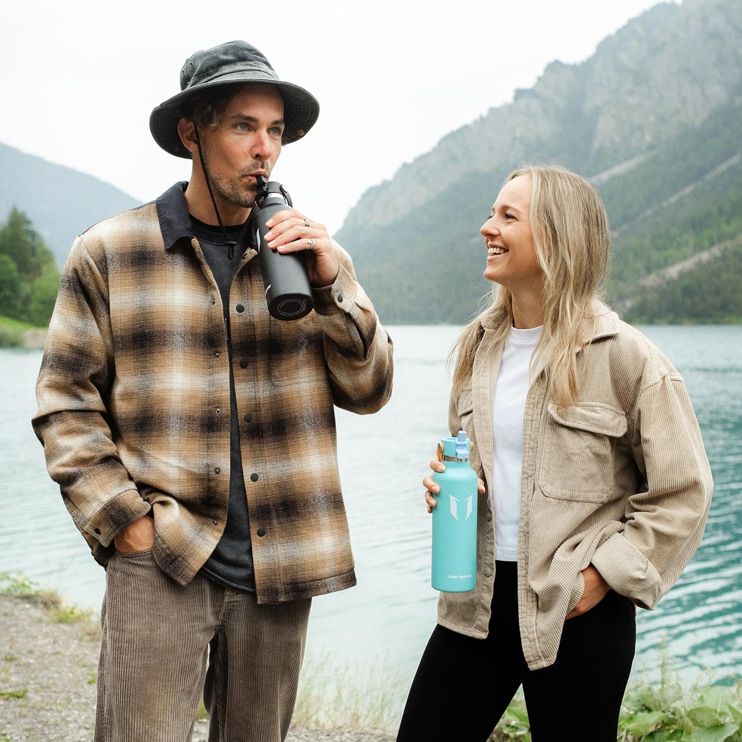 Super Sparrow Insulated Water Bottle - BPA Free, Leak Proof | Ergonomic FlipFlow Flask in 17 Oz, 25 Oz, 34 Oz