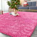 OLANLY Large Area Rug - Soft Fluffy Shaggy Carpet for Living Room & Bedroom | 8x10 Hot Pink