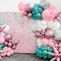 Regine Switzerland 24Pcs Rainbow-Pink Shimmer Wall Backdrop - 12x12 Inch Sequined Panels for Party Decor