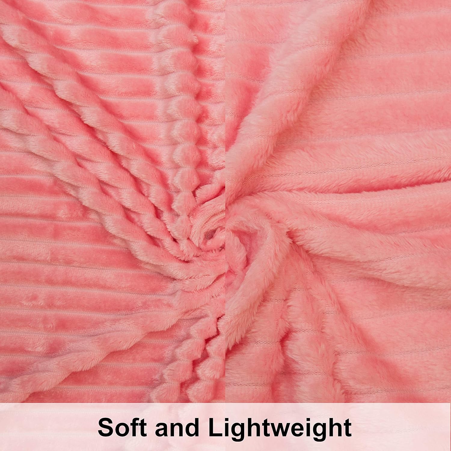 NTBAY Flannel Toddler Blanket - Fluffy, Warm & Lightweight Reversible Stripes | 30x40 Inches, Pink