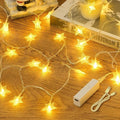 Lakumu Star String Lights - 17FT LED Fairy Lights with 50 Twinkling Stars & 8 Modes | Battery Operated Warm White Indoor Decor