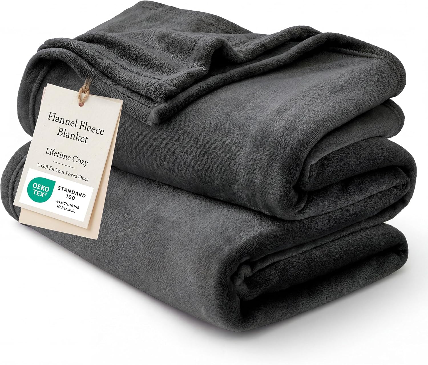 Bedsure GentleSoft Fleece Blanket | Full Size Charcoal - Soft, Lightweight, Plush Microfiber, 84x90 Inches
